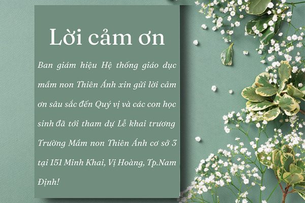 lời cảm ơn