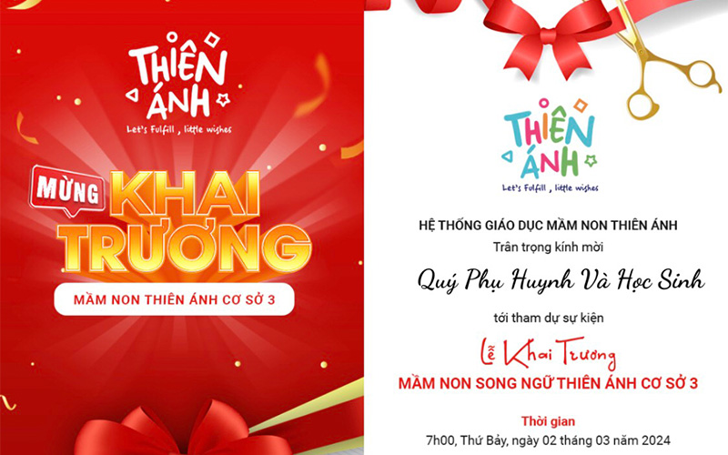 mầm non thiên ánh khai trương cơ sở 3