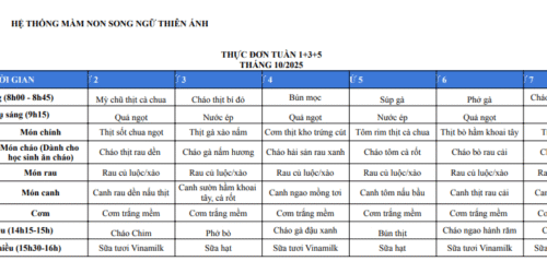 Thực đơn tuần 1+3+5 tháng 10/2025 Thực đơn tuần 1+3+5 tháng 10/2025