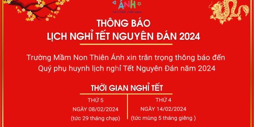 THÔNG BÁO LỊCH NGHỈ TẾT NGUYÊN ĐÁN 2024
